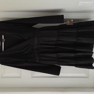 Taylor Black Long Sleeve Tiered Dress Size 12